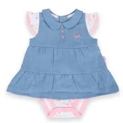 PILLIN - Mameluco Bebé Niña Denim - Azul