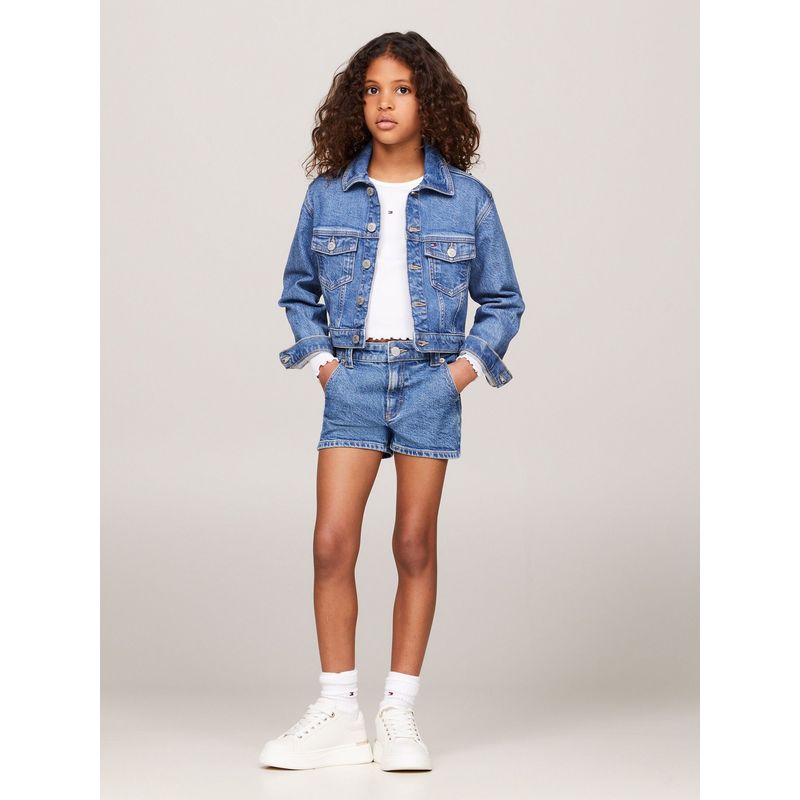 TOMMY HILFIGER - Short Denim Solid Straight Azul Tommy Hilfiger