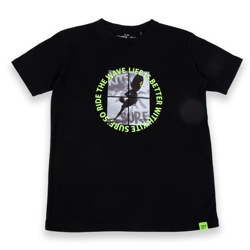 PILLIN - Polera Niño Negro Pillin PILLIN
