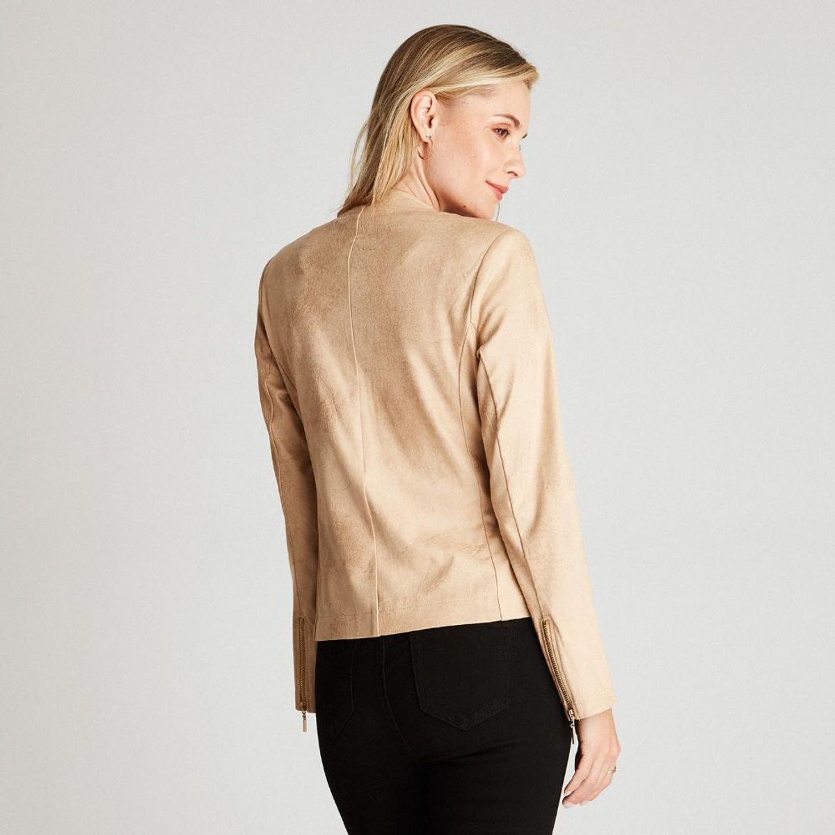 LORENZO DI PONTTI - Casaca Beige Manga Larga Cuello Mao - Beige