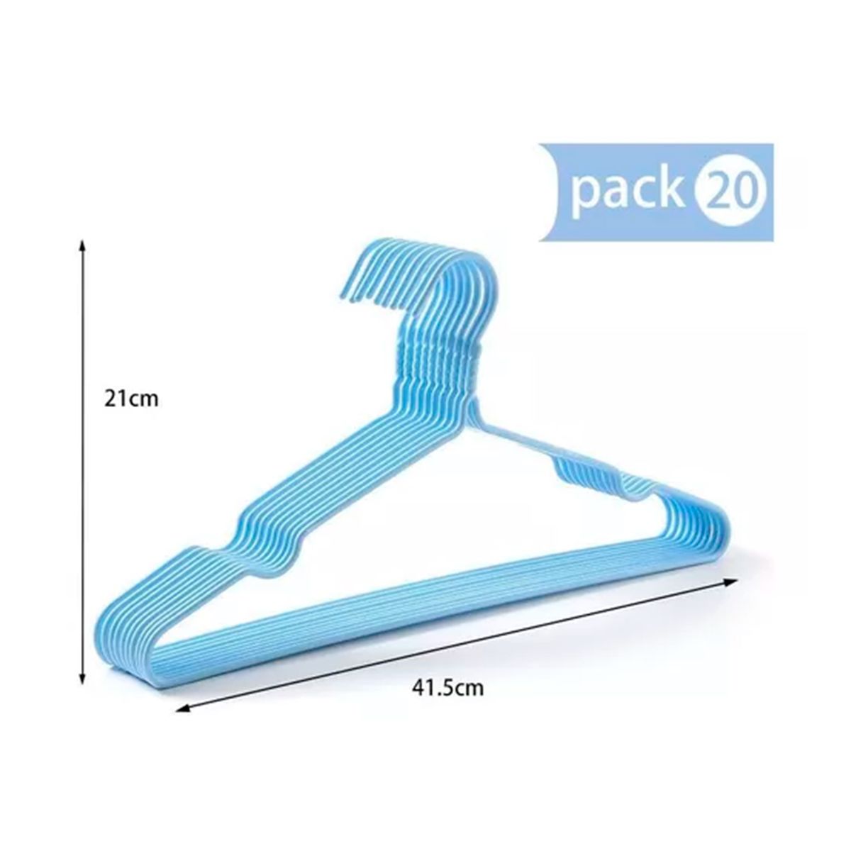 GENERICO - Ganchos Colgadores De Ropa Pack 20 Unidades celeste