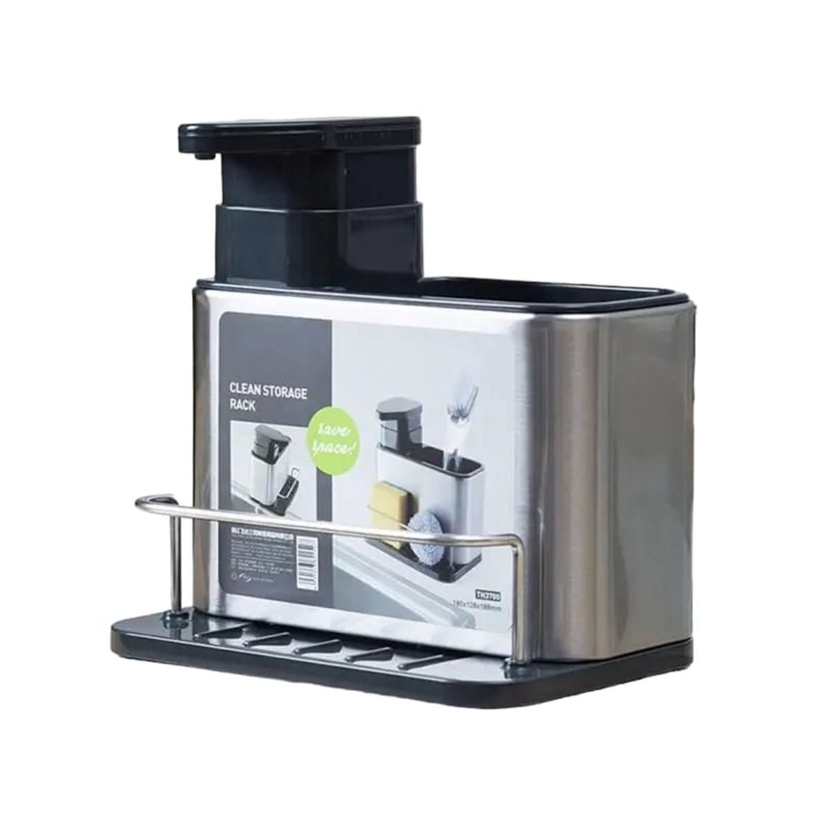 GENERICO - Dispensador Rack Organizador Lavalozas Acero Inox