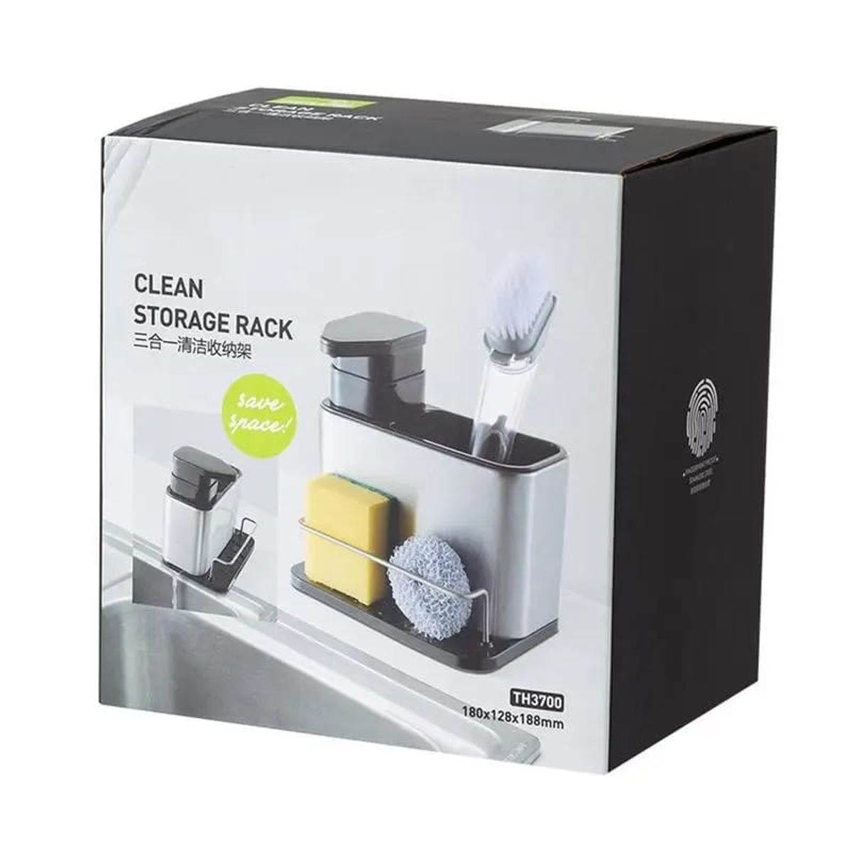 GENERICO - Dispensador Rack Organizador Lavalozas Acero Inox