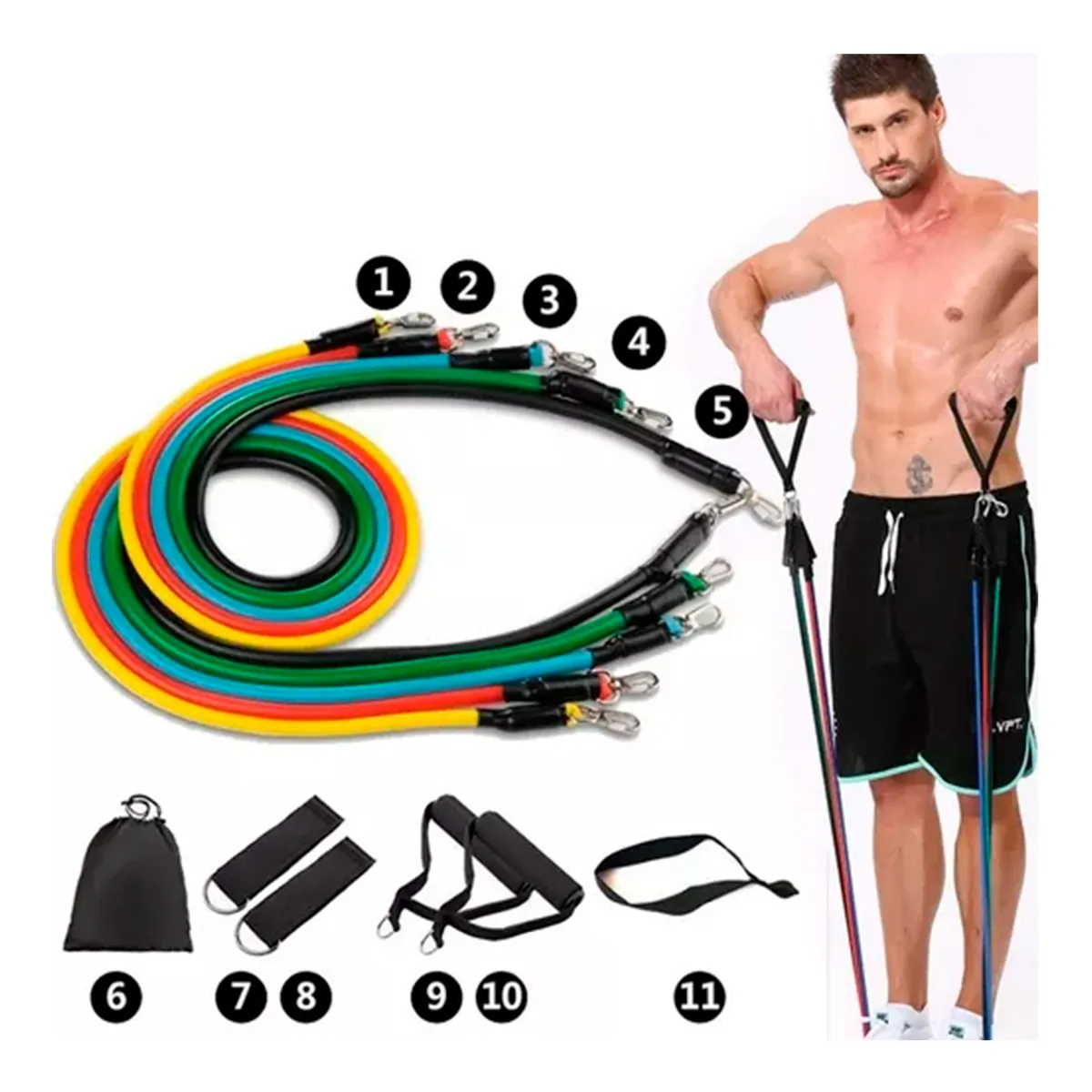 GENERICO - Kit Bandas Elásticas De Resistencia Ejercicio