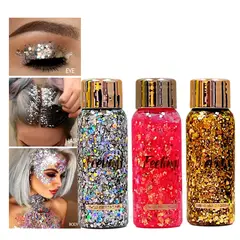 GENERICO - Glitter Gel Holográficas Brillo Máximo Rostro Cuerpo Pack 3