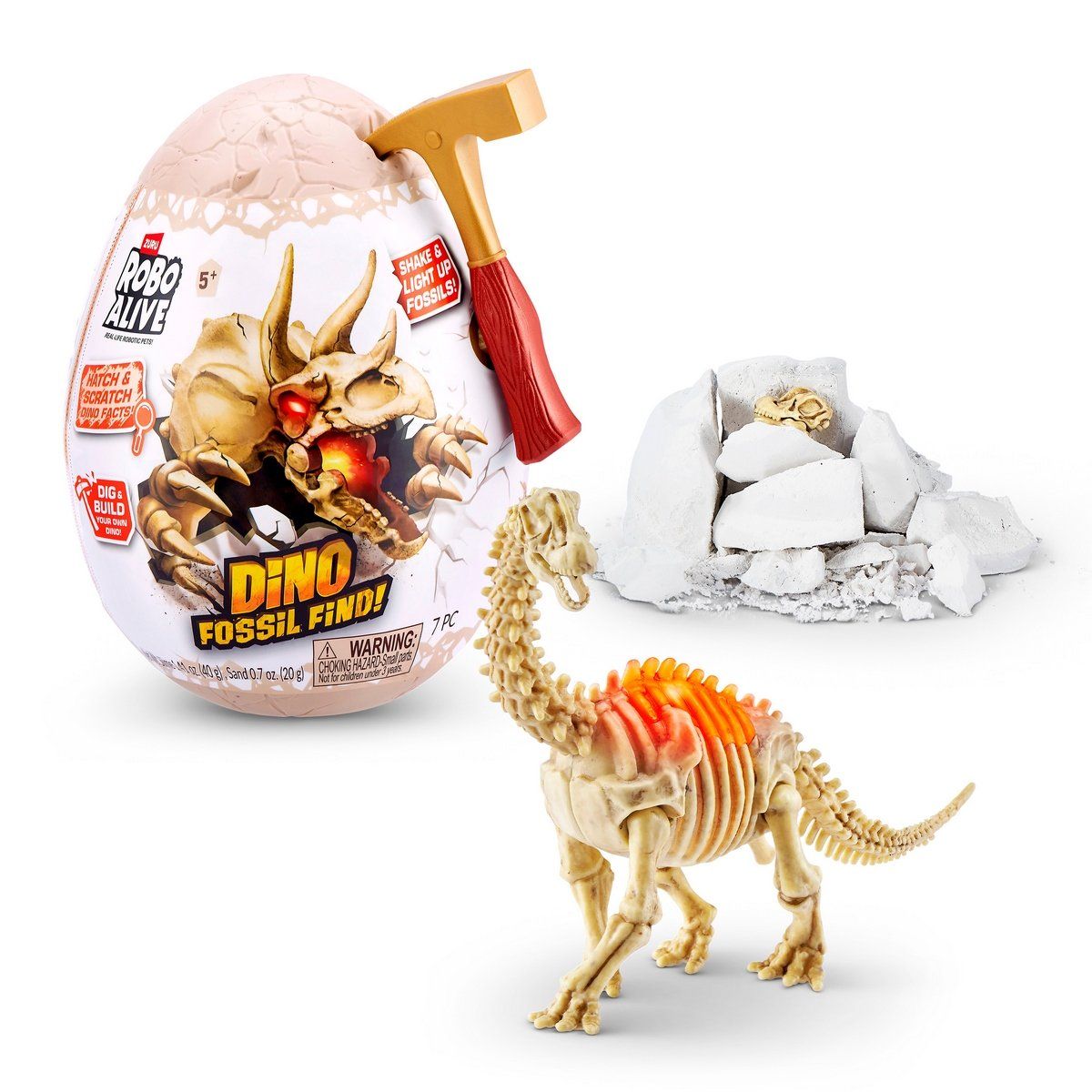 ROBO ALIVE - Mini huevo ROBO ALIVE fósil de dinosaurio excavación