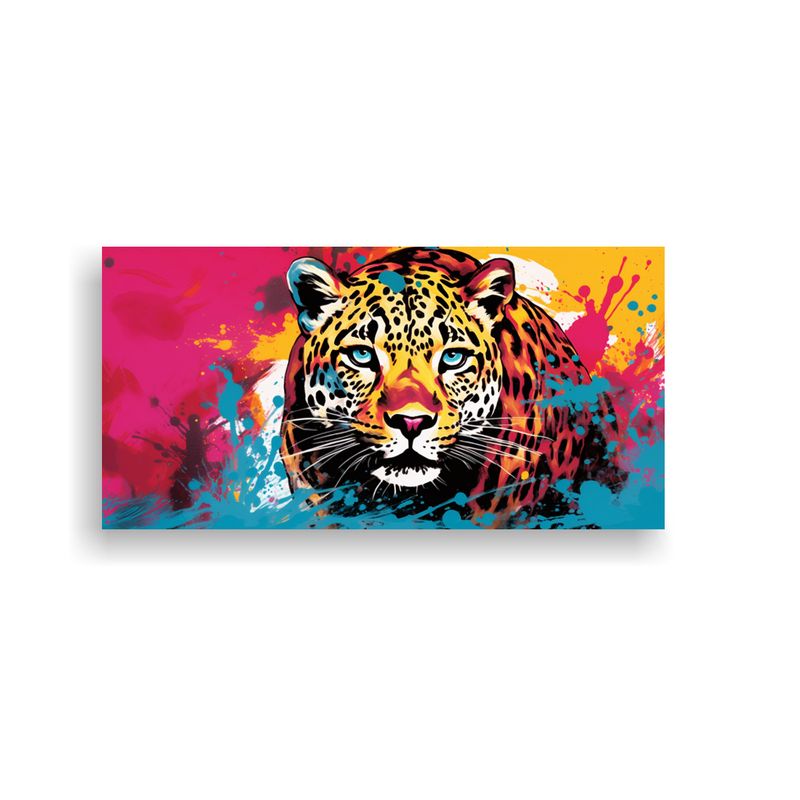 GENERICO - Pintura Decorativa De Leopardo En Colores Vibrante 160x80cm
