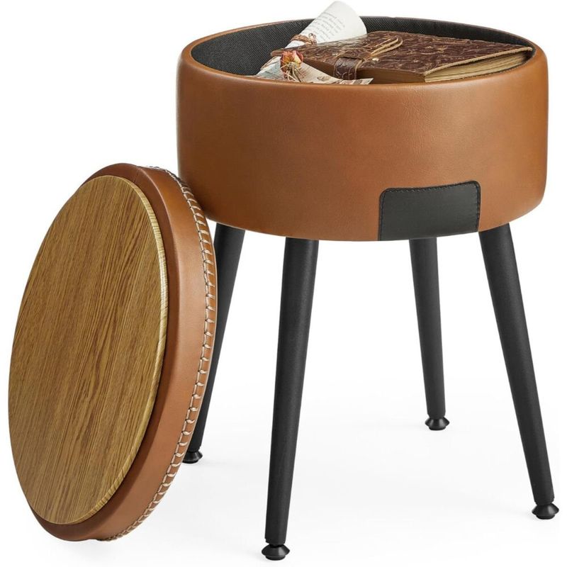 SPACEZAT - Silla Taburete Ecocuero Cafe Almacenamiento Tune