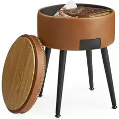 SPACEZAT - Silla Taburete Ecocuero Cafe Almacenamiento Tune