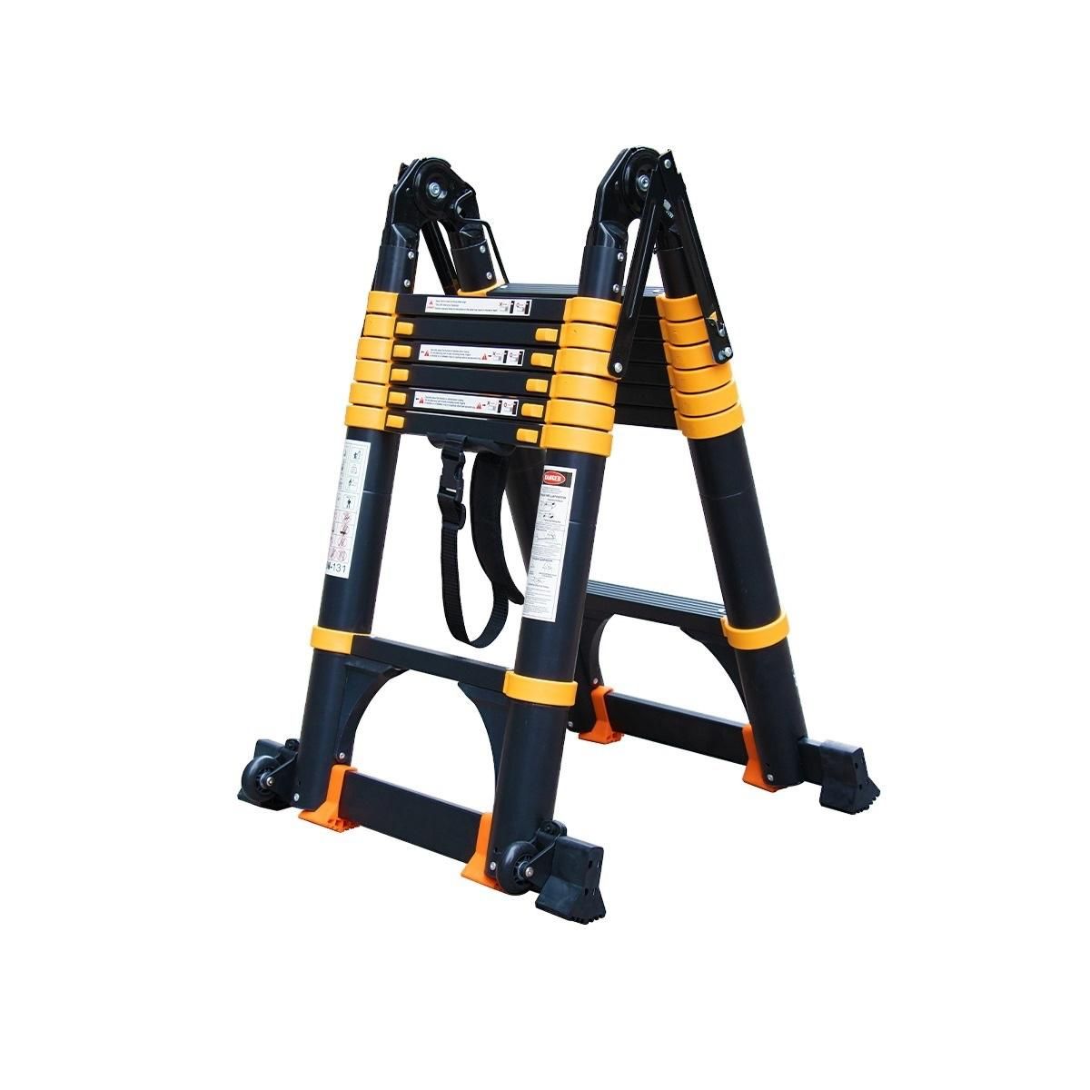 QRUBBER - Escalera Aluminio Telescópica Multiuso Retráctil 4,4 QRubber