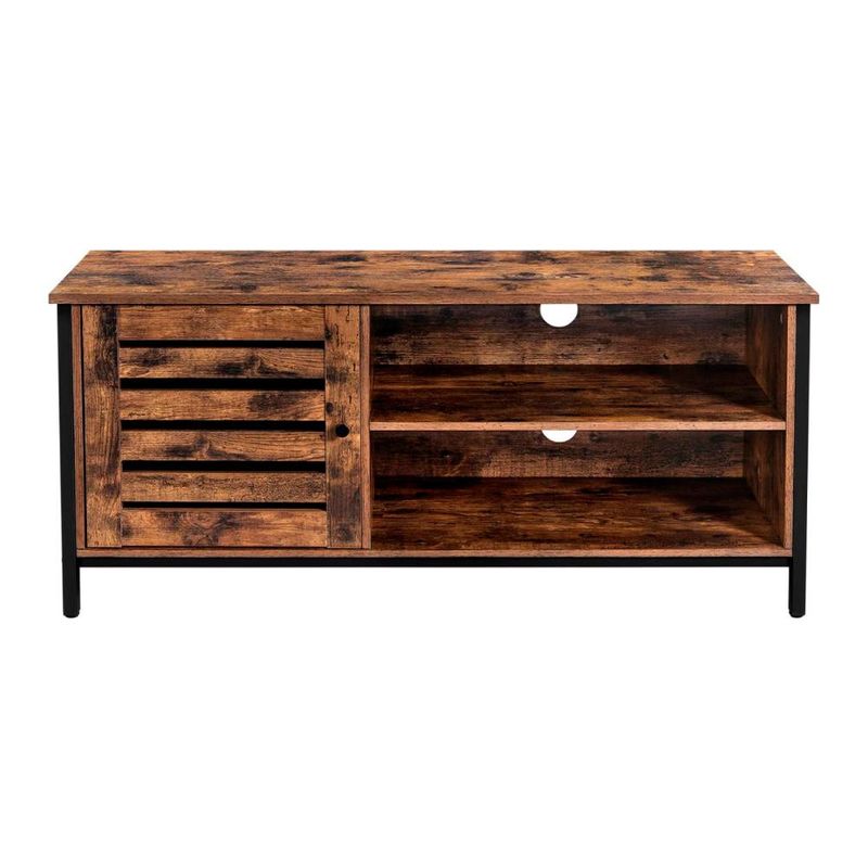 KLIK - Rack Mueble de TV Rustico 55 Pulgadas Madera Oscura Walnut