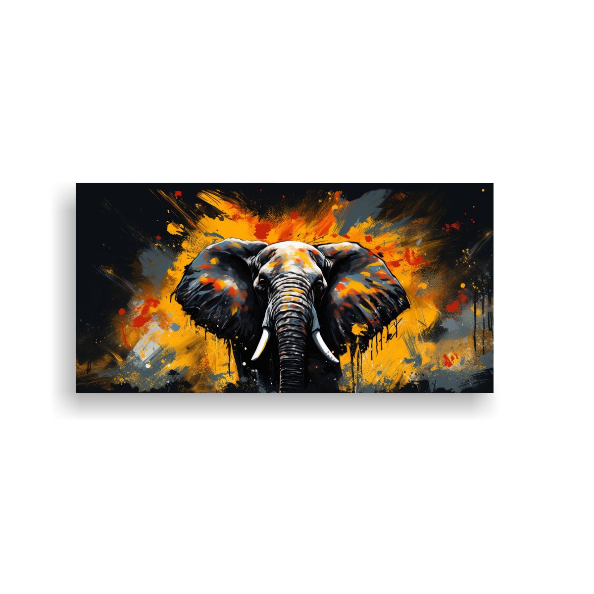 GENERICO - Pintura De Pared Elefante De La Sabana En Colores 160x80cm