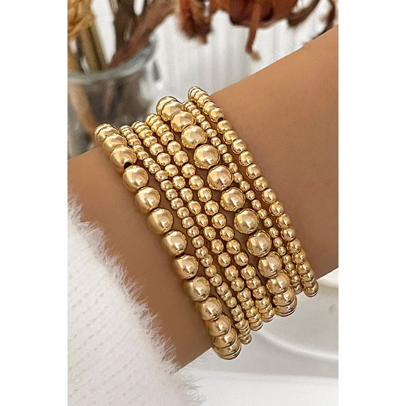 GLORIAHOON - Set de 7 Pulseras Minimalistas Dorada Gloriahoon
