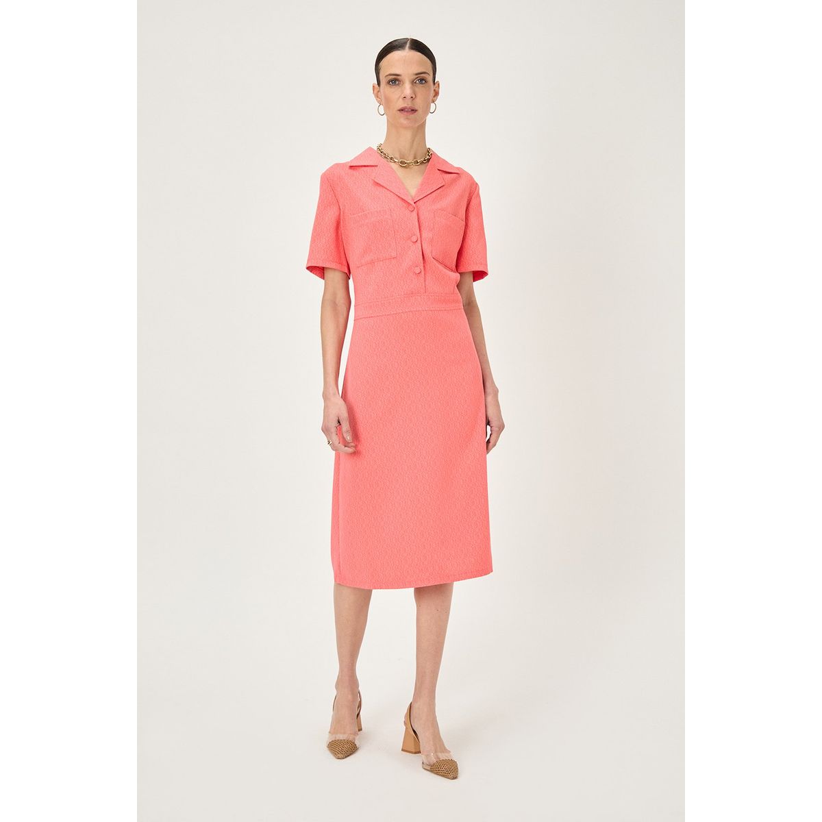 MA GRIFFE - Vestido Largo Coral Mujer Magriffe