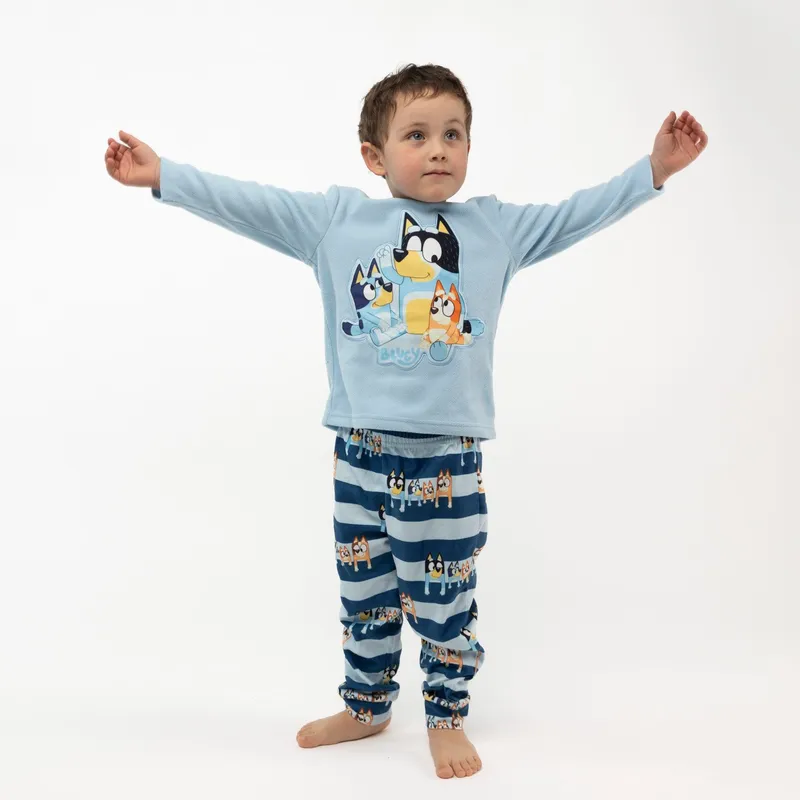 BLUEY - Pijama Largo Niño Amigos Bluey Celeste