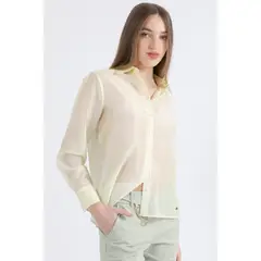 LIOLA - Blusa Gasa Lisa Fantasia, Amarillo