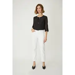 MA GRIFFE - Jeans Straight Blanco Mujer Magriffe