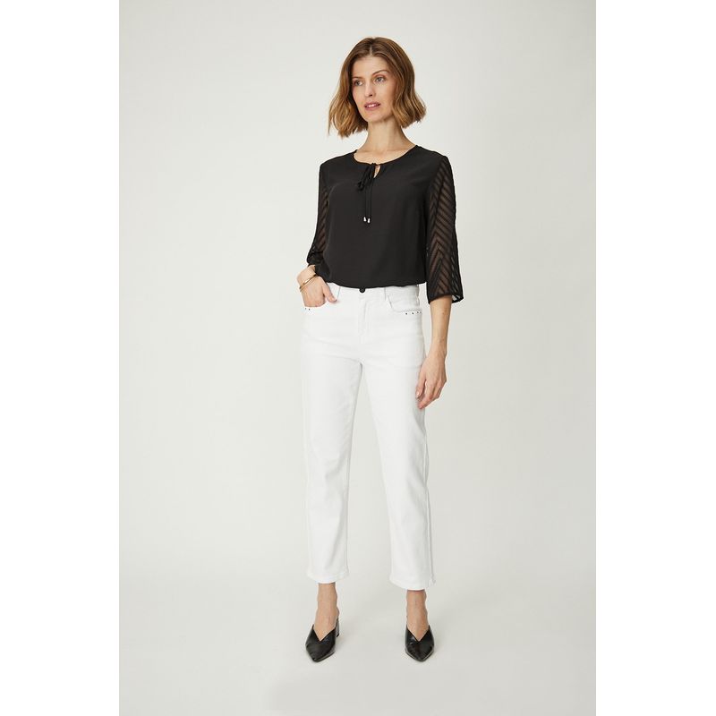 MA GRIFFE - Jeans Straight Blanco Mujer Magriffe