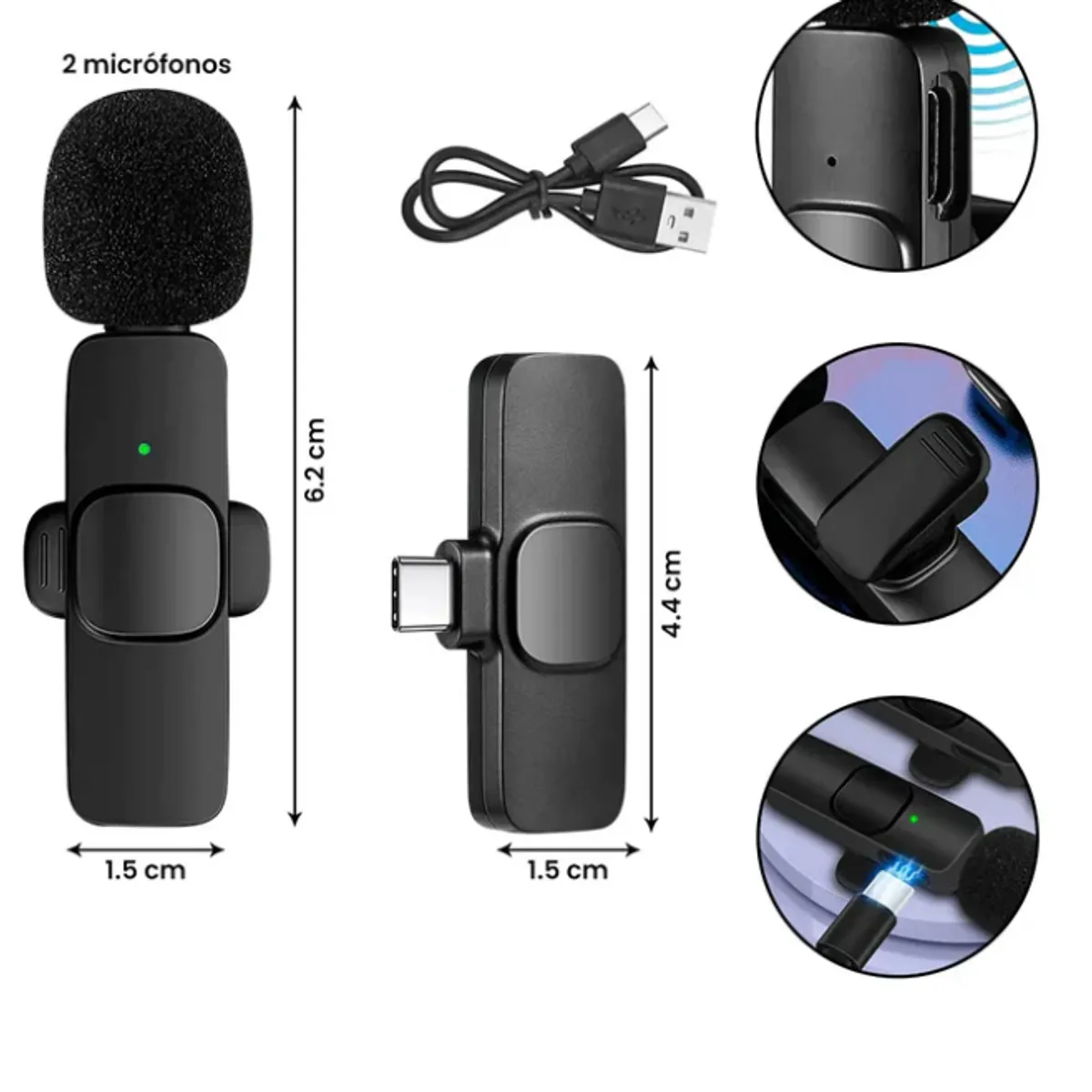 GENERICO - Micrófono Lavalier inalámbrico K9