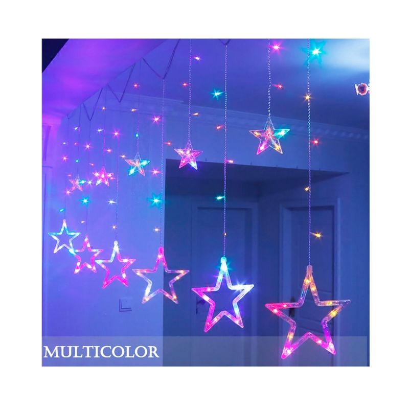 GENERICO - Guirnalda de luces LED ESTRELLAS color
