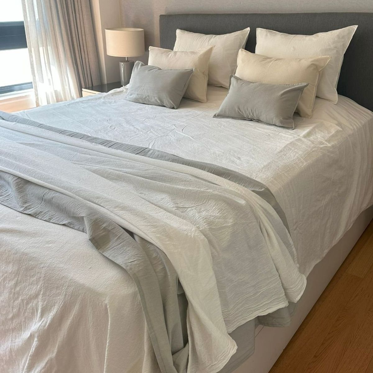 GENERICO - Piecera De Cama 220x90 - Pie De Cama De Gasa 100% Algodón Crudo