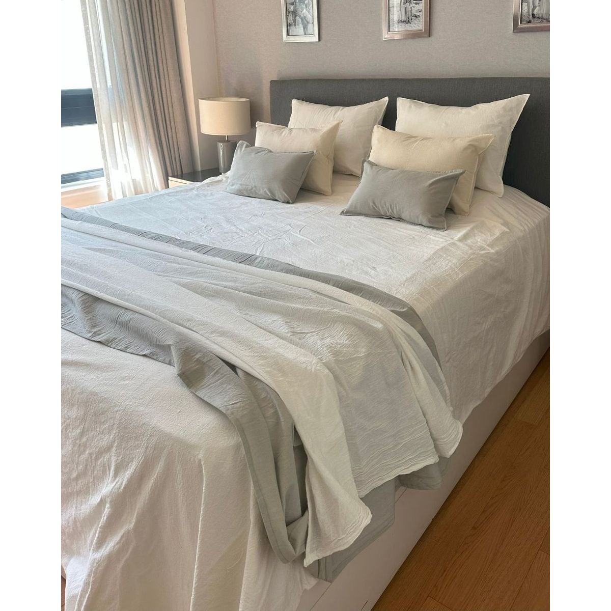 GENERICO - Piecera De Cama 220x90 - Pie De Cama De Gasa 100% Algodón Crudo