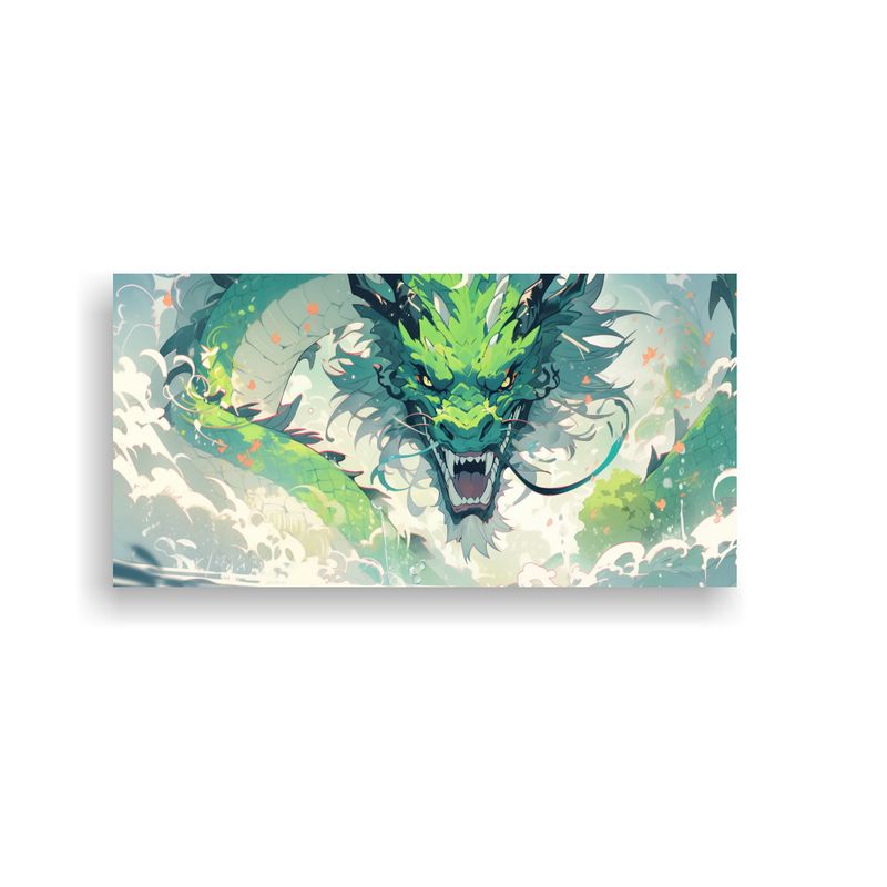 GENERICO - Cuadro Moderno Naturaleza Viva Dragón En Tonos P 160x80cm