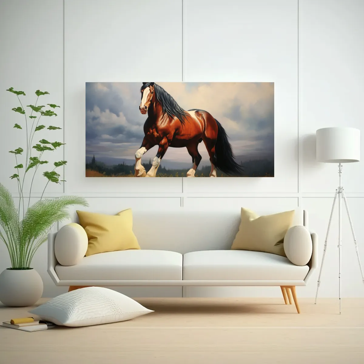 GENERICO - Cuadro Decorativo Interiores Caballo Clydesdale Co 100x50cm