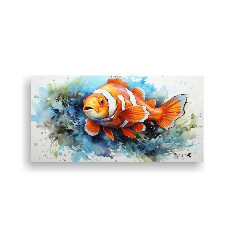 GENERICO - Pintura Abstracta Urbana De Pez Payaso En Acuarela 160x80cm