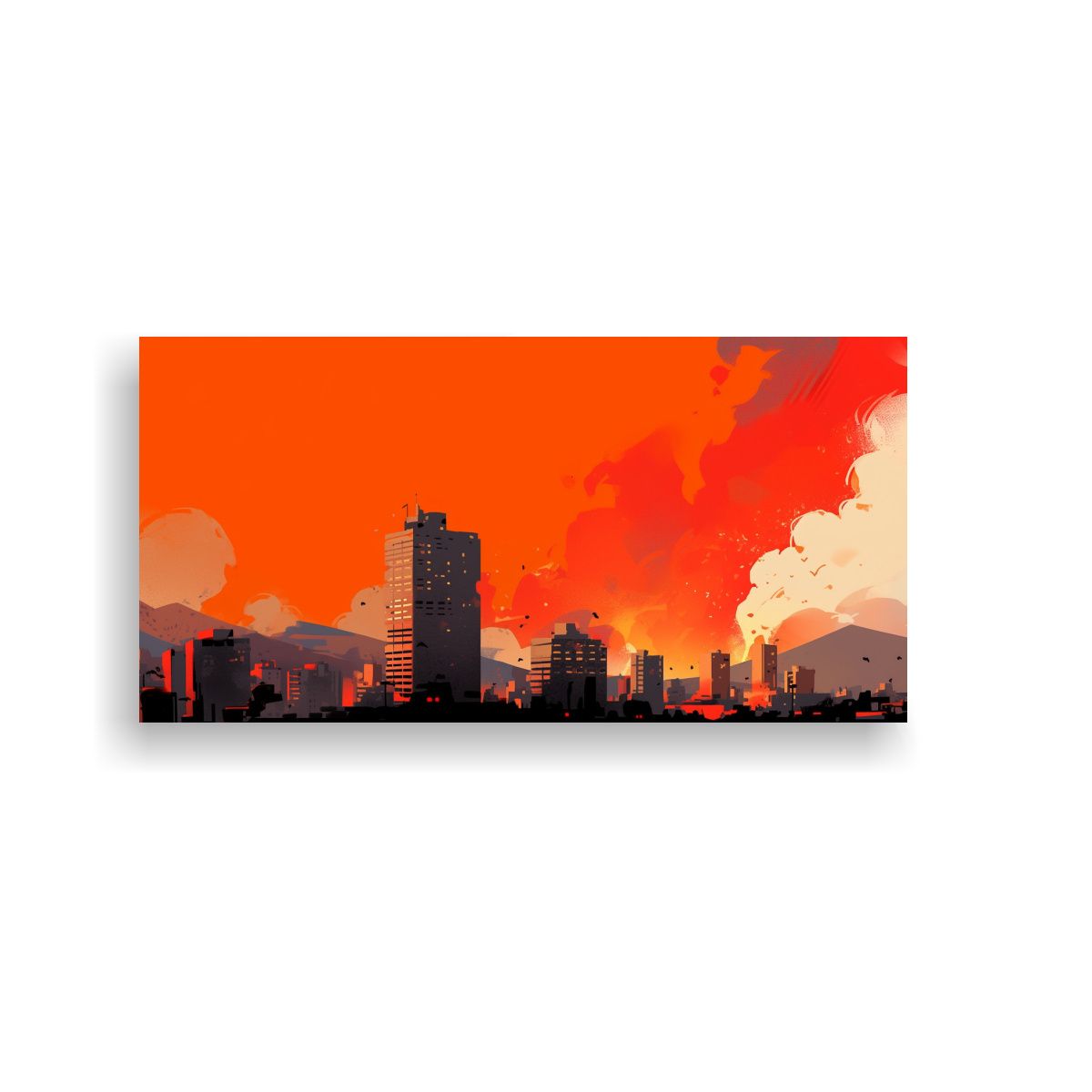 GENERICO - Cuadro Poder A Santiago En Chile En Tonos Pastel Y 160x80cm