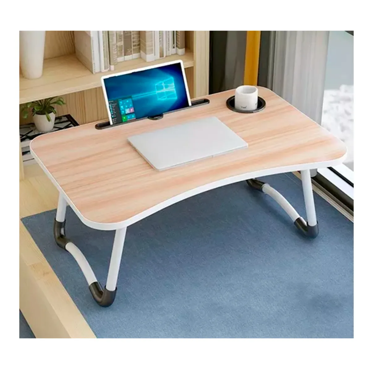 GENERICO - Mesa Notebook Para Cama 60x40cm Plegable Portavaso