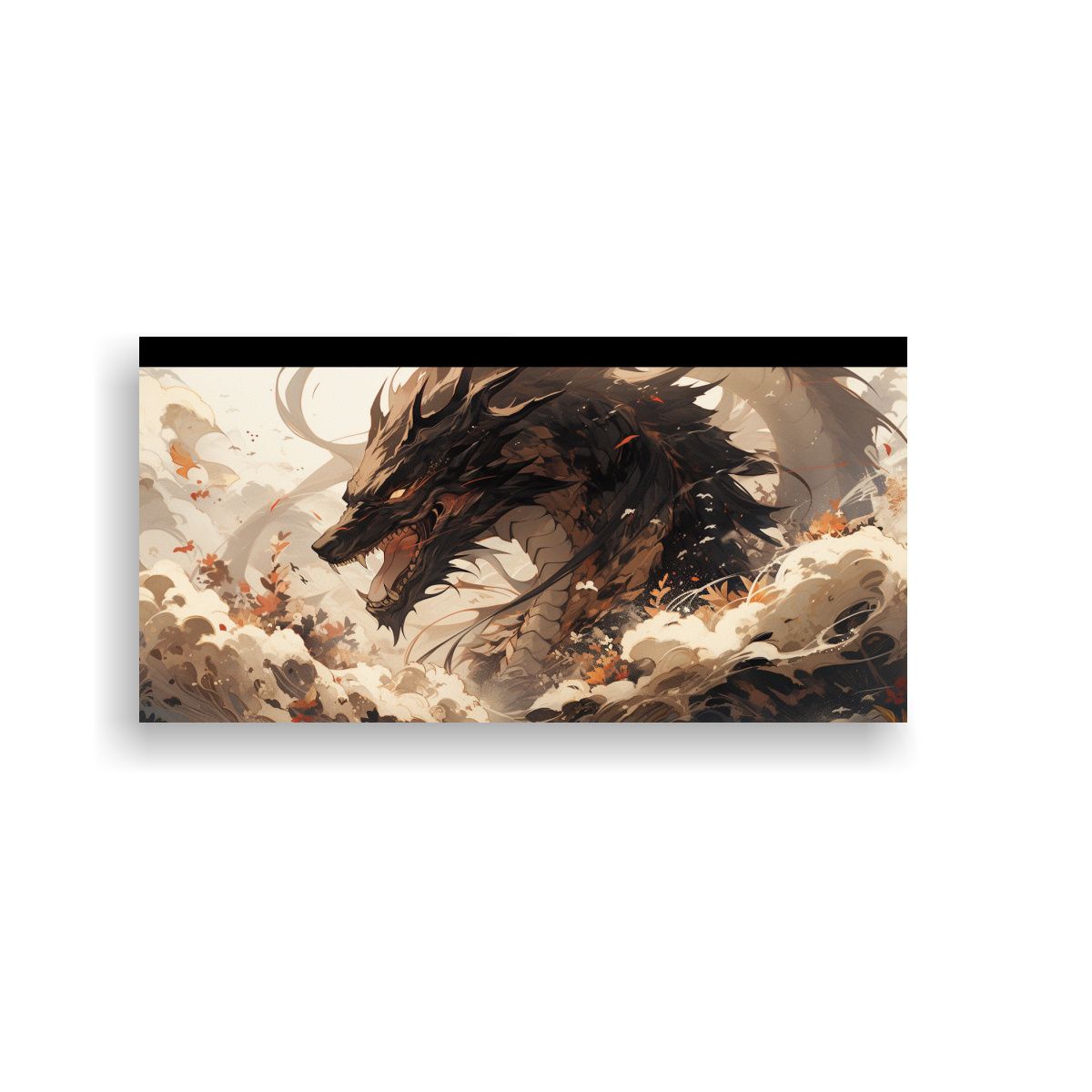 GENERICO - Cuadro Creativo De Fantasía Dragón En Tonos Mar 160x80cm