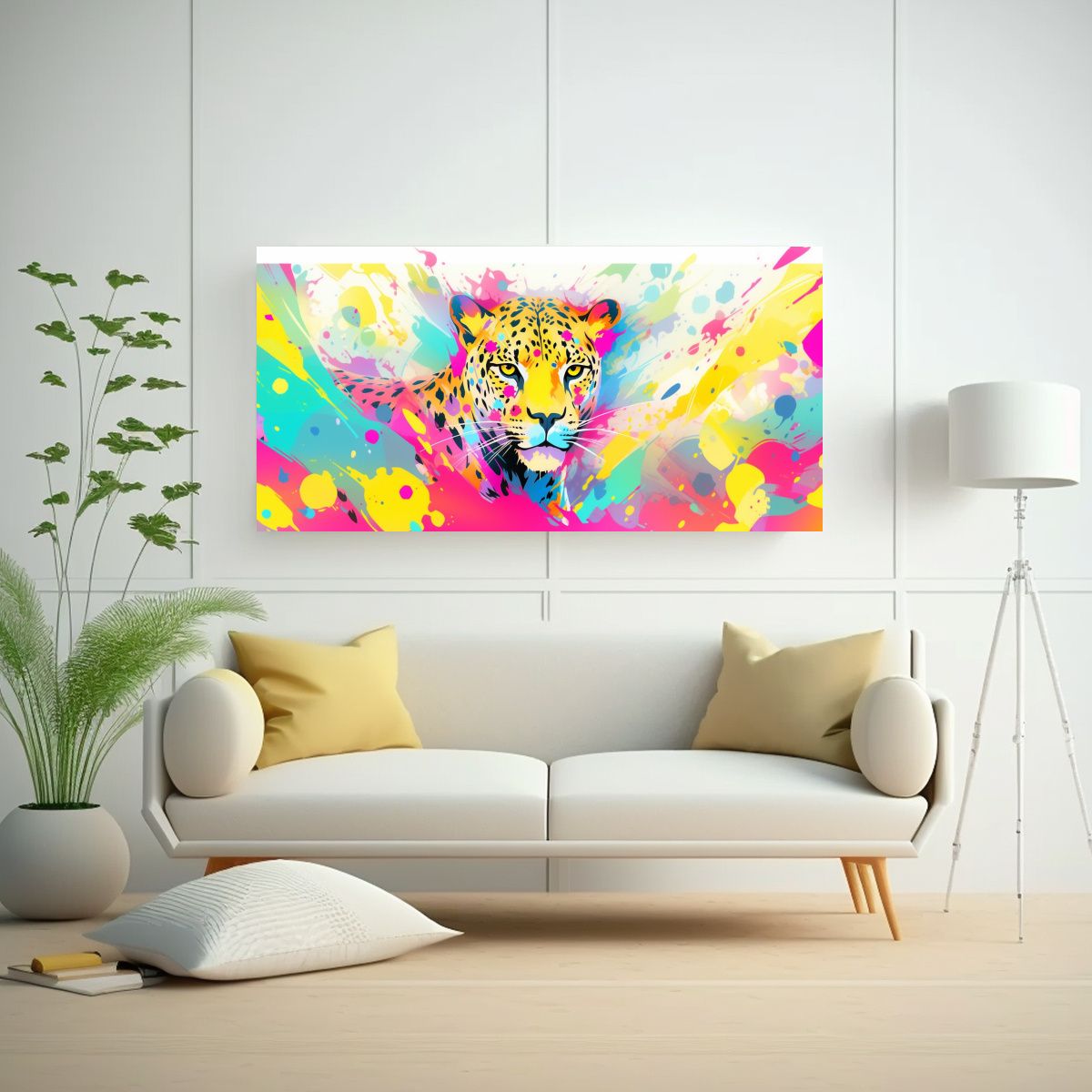 GENERICO - Lienzo De Tela Resistente A Leopardos En Colores A 160x80cm