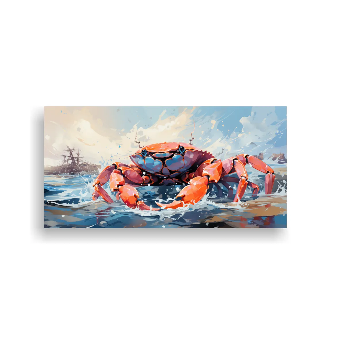 GENERICO - Cuadro Decorativo Arte Diseño Adorno Cangrejo En  160x80cm