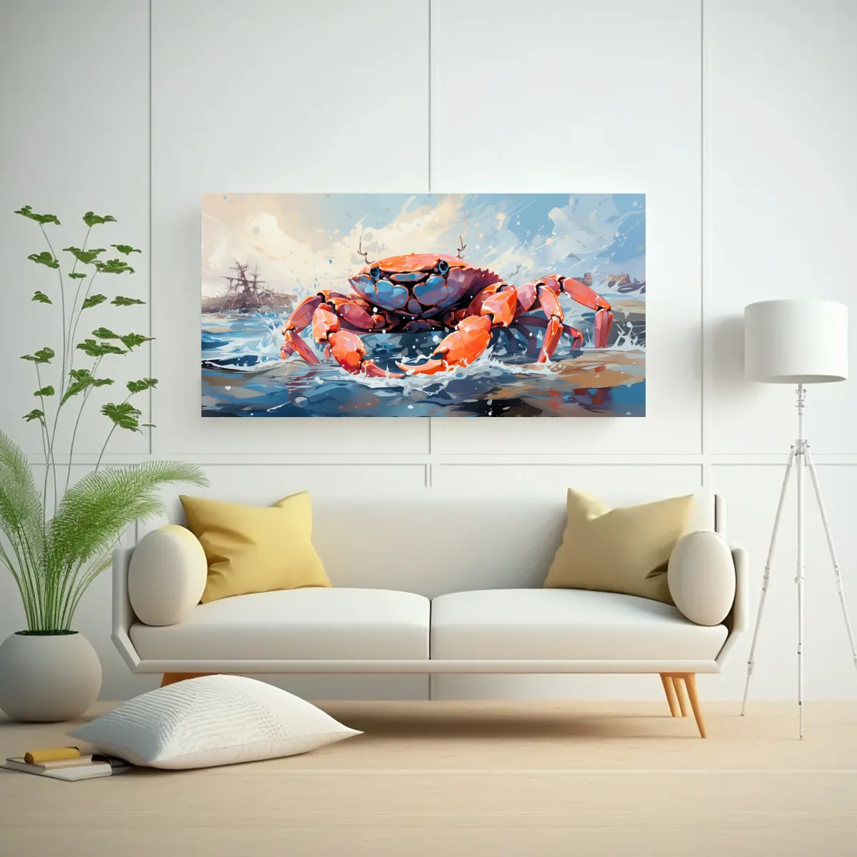 GENERICO - Cuadro Decorativo Arte Diseño Adorno Cangrejo En  160x80cm