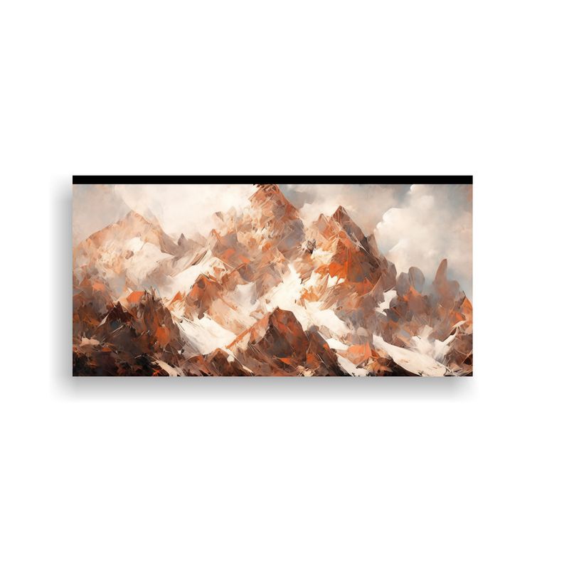 GENERICO - Cuadro Abstracto De Montañas Nevadas En Tonos Mar 160x80cm