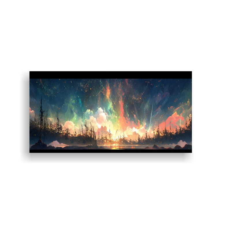 GENERICO - Cuadro Fotografía Fantasía Aurora Boreal Con Arc 160x80cm
