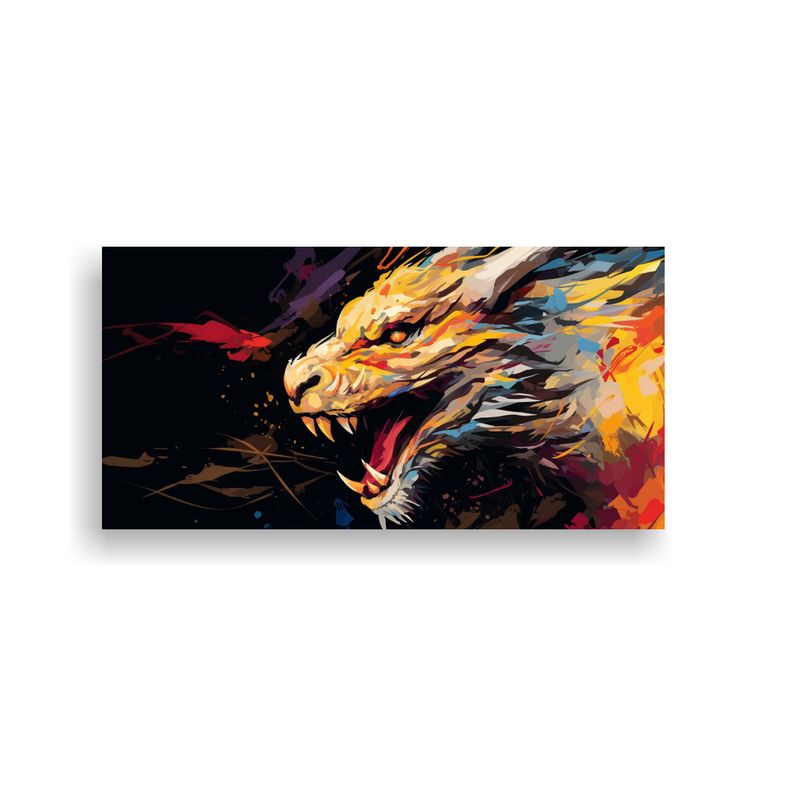 GENERICO - Cuadro Vibrante De Dragón En Colores Intensos Con 160x80cm
