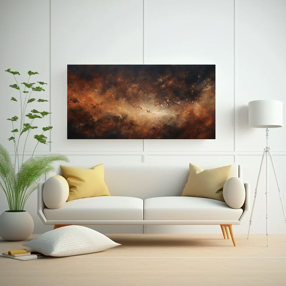 GENERICO - Cuadro Abstracto Nocturno Expresivo Con Colores Ma 160x80cm