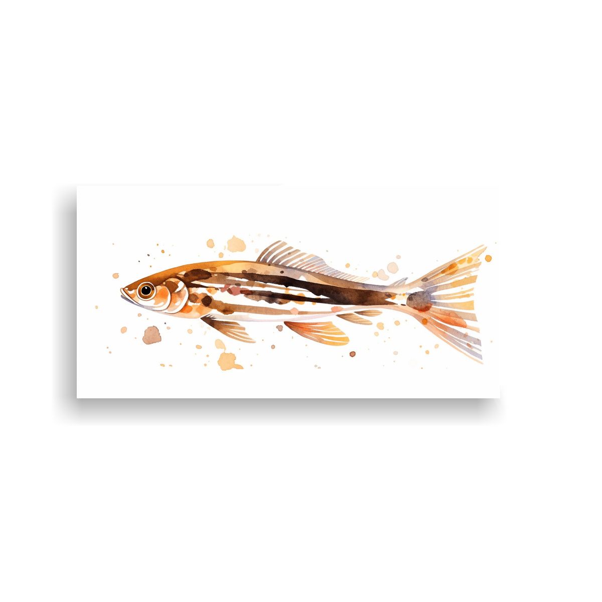 GENERICO - Pintura Acuarela Zebrafish En Estilo Galería Cont 160x80cm