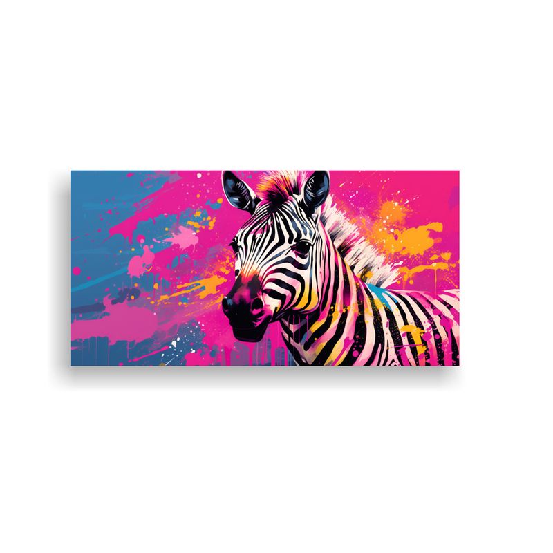 GENERICO - Cuadro Urbano Vintage Zebra En Colores Pastel Y R 160x80cm