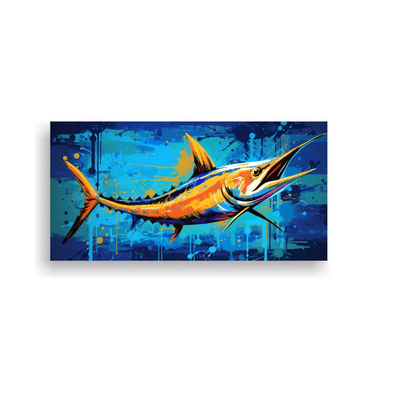 GENERICO - Cuadro Decorativo De Baño Marlin En Colores Vibra 160x80cm