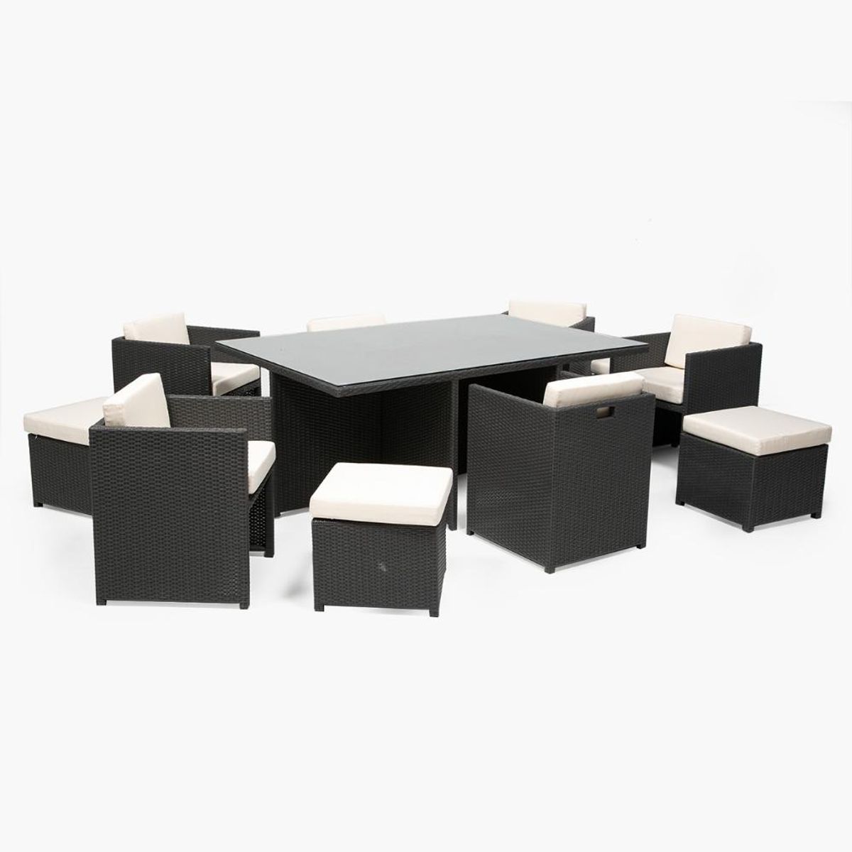 SPAZZIO - Comedor terraza Fuy 11 piezas petróleo