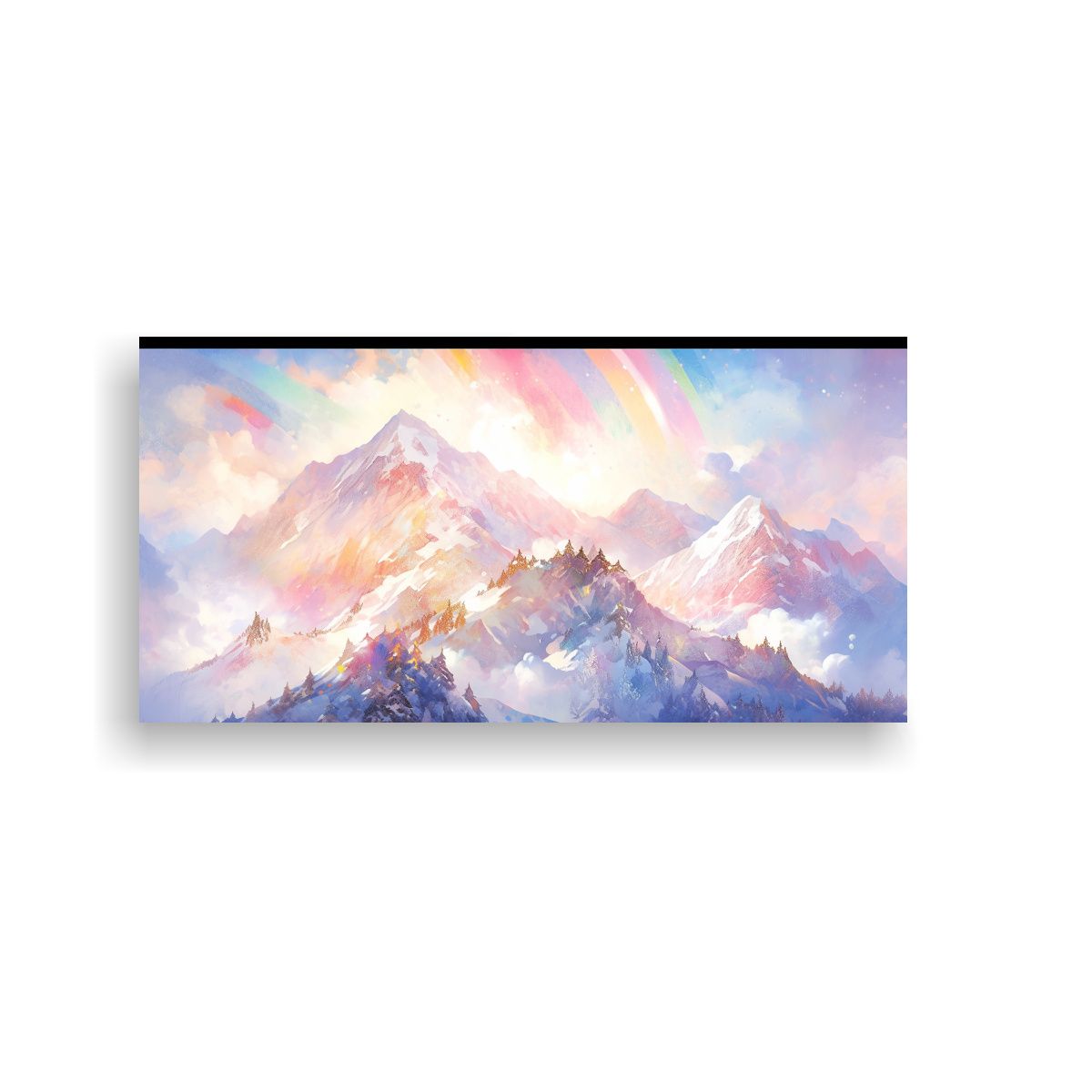GENERICO - Cuadro Diseño Ambiente Montañas Nevadas Con Arco 160x80cm.