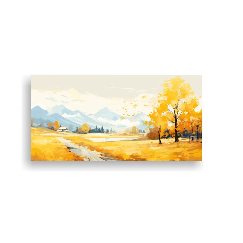 GENERICO - Paisaje De Otoño Con Colores Amarillos En Arte Po 160x80cm