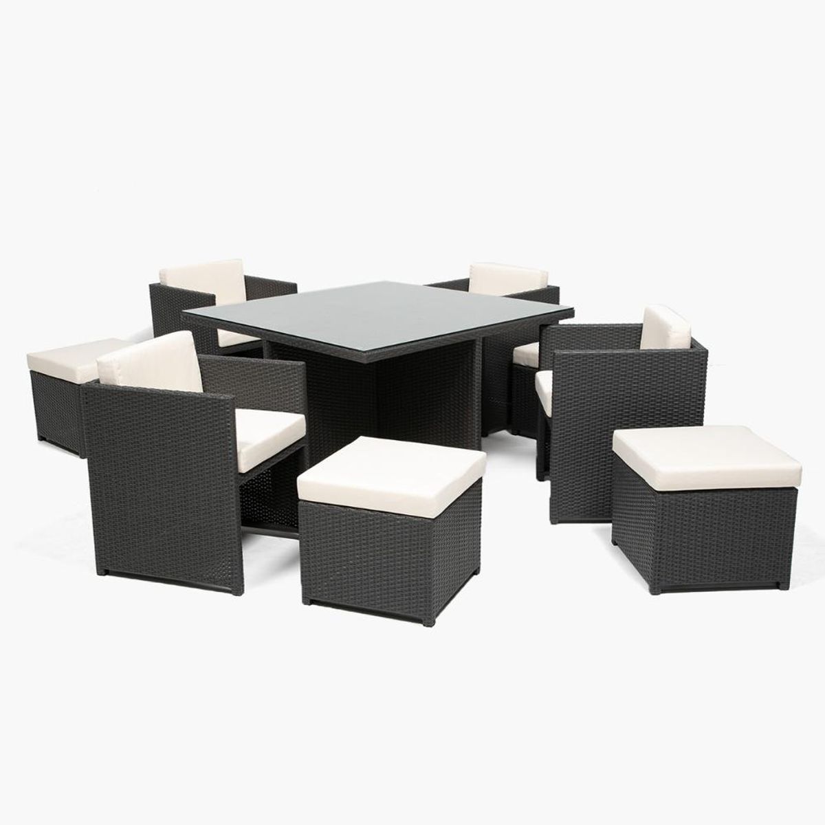 SPAZZIO - Comedor terraza Fuy 9 piezas petróleo