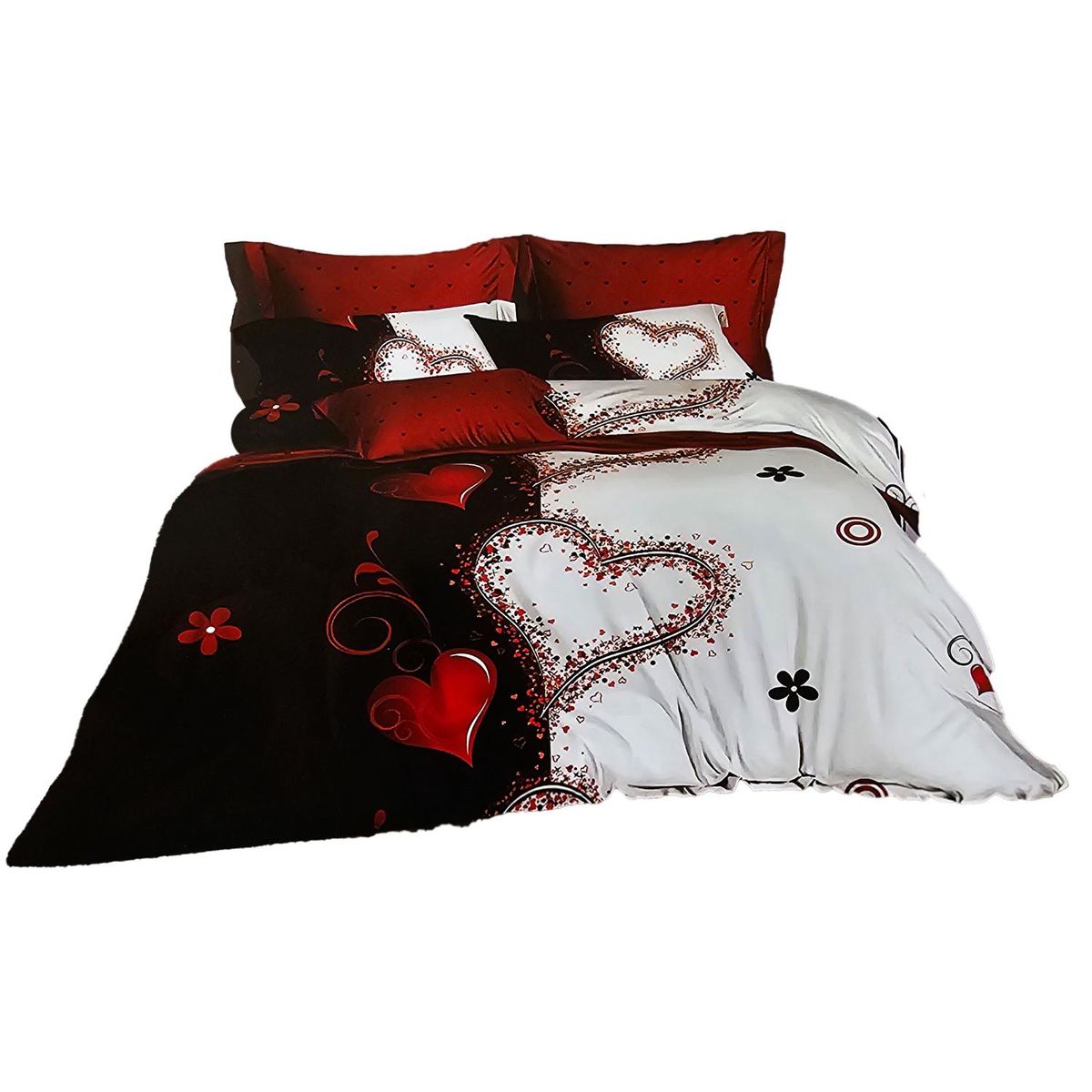 GENERICO - JUEGO DE SABANAS 2.5 PLAZAS KING CORAZONES 635