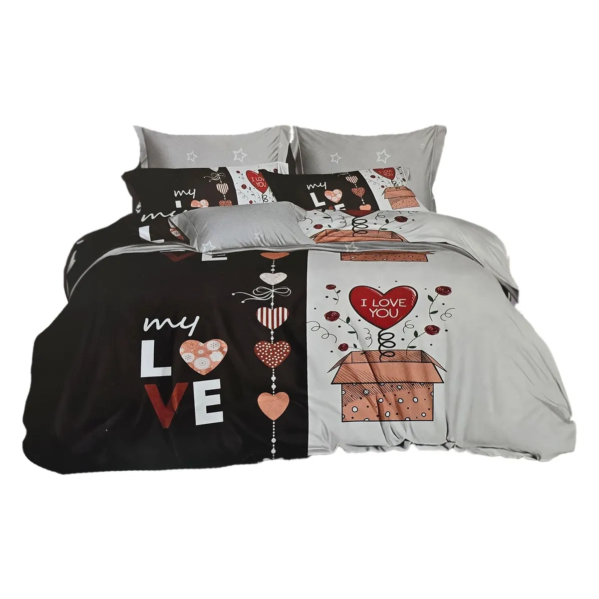 GENERICO - JUEGO DE SABANAS 2.5 PLAZAS KING MY LOVE 638