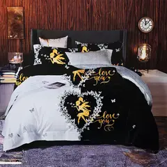 GENERICO - JUEGO DE SABANAS 2.0 PLAZAS QUEEN LOVE YOU 641