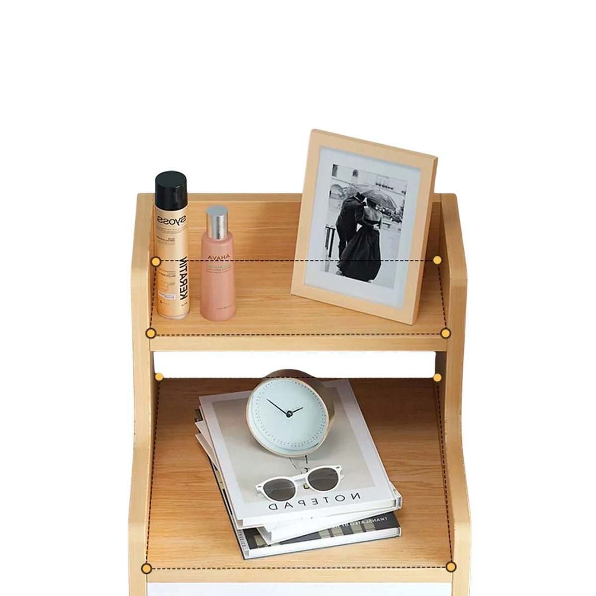 IMPORTCLICK - Velador Angosto 3 Cajones 25x34x87 CM